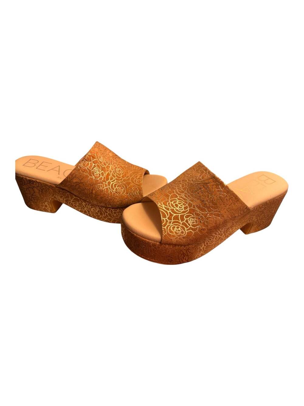 Beach by Matisse Terry Platform Slide Sandals in Rose Cork - Picture 4 of 6